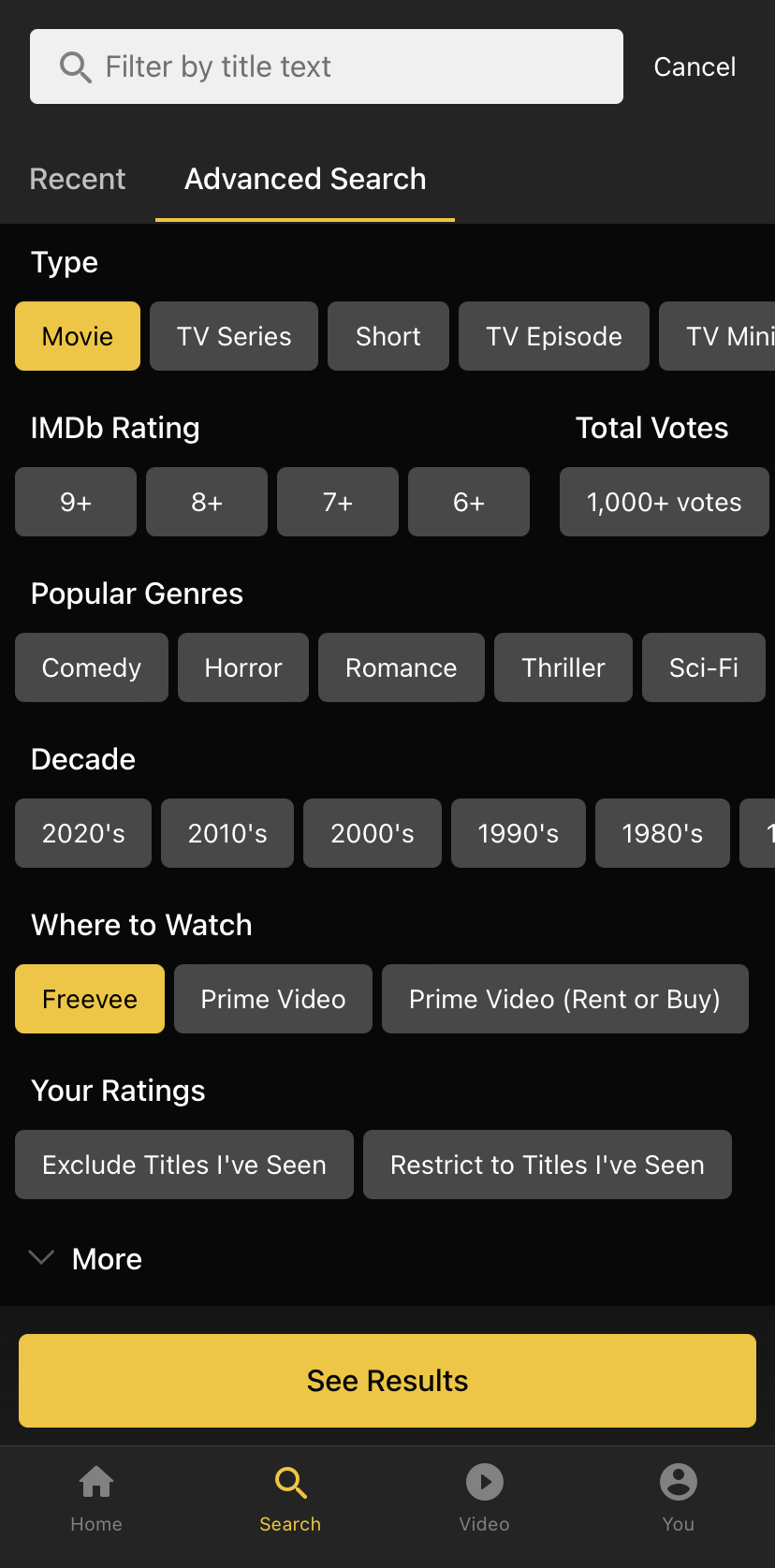 FreeVee IMDb Search